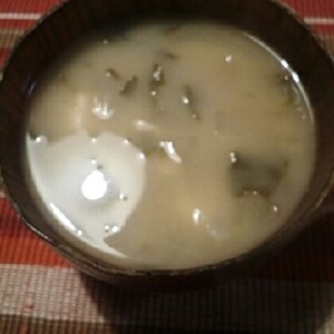 大根と大根葉と豆腐の味噌汁